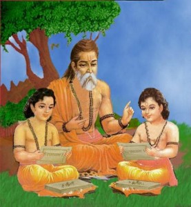 hindu guru with disciples