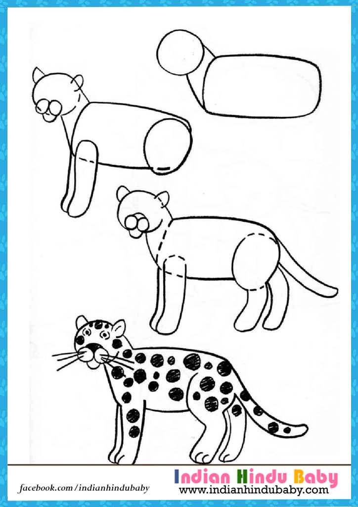 Tiger step by step drawing for kids